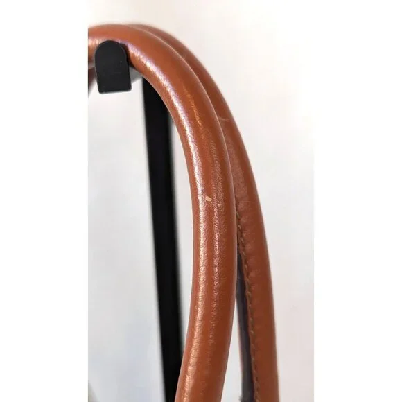 Tignanello Perfect 10 pebbled leather satchel top handle purse orange terracotta - Picture 10 of 14